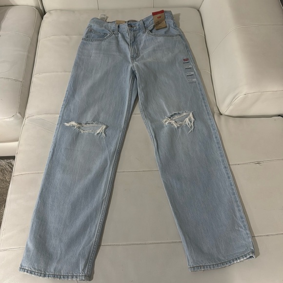 NWT 94 BAGGY SILVERTAB distressed light wash JEANS 27 x 31 - Picture 2 of 8